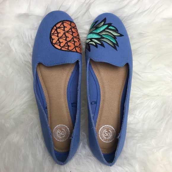 Blue Pineapple Slip-On Flats Size 7 Medium - Picture 3 of 8
